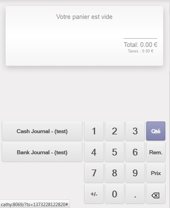 L'interface de paiement standard avec les divers boutons de paiement