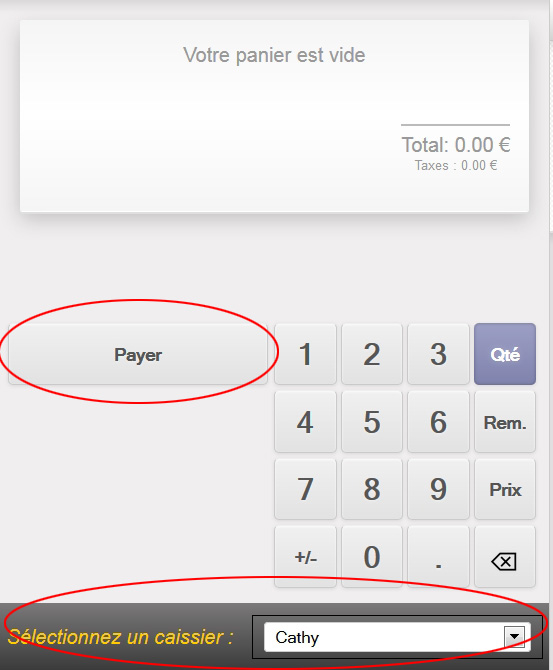 L'interface de paiement avec seulement le bouton Payer et la liste déroulante